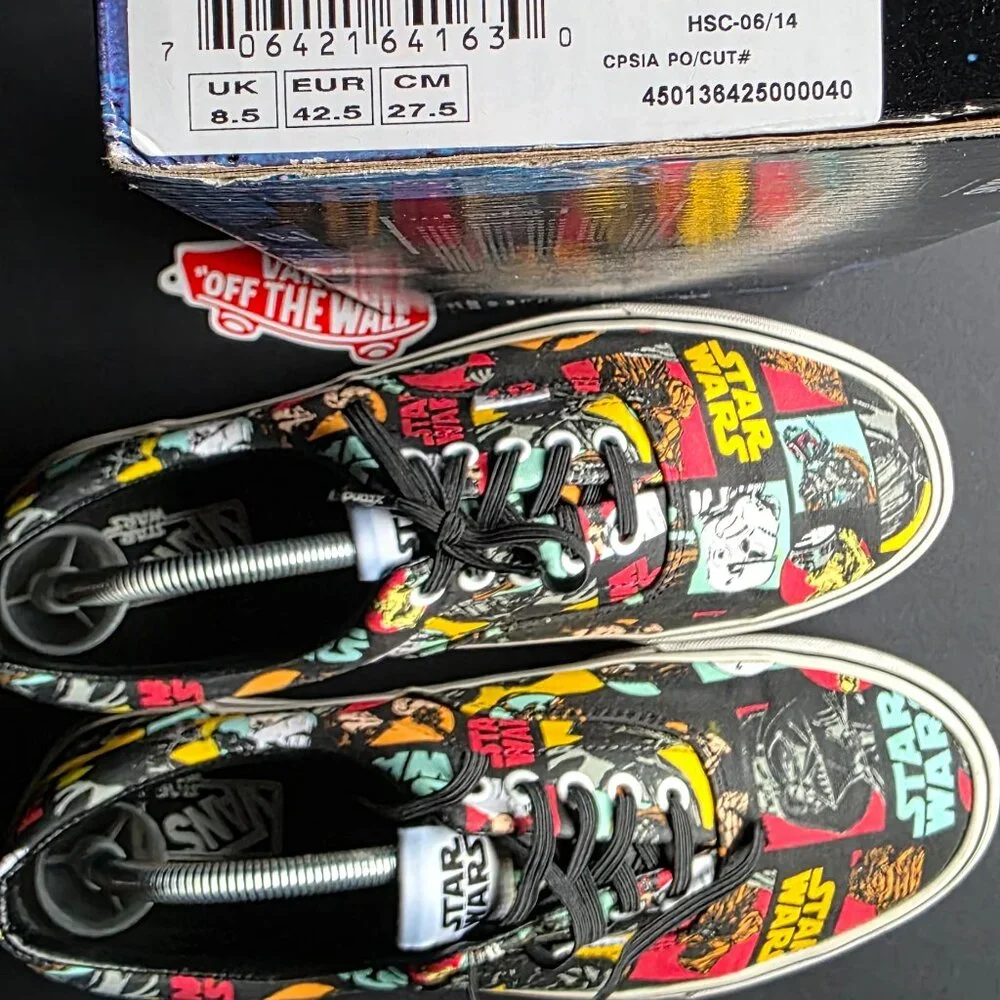 VANS Star Wars Casual Loafers in VANS Style with Comic Style Print - Picture 5 of 8